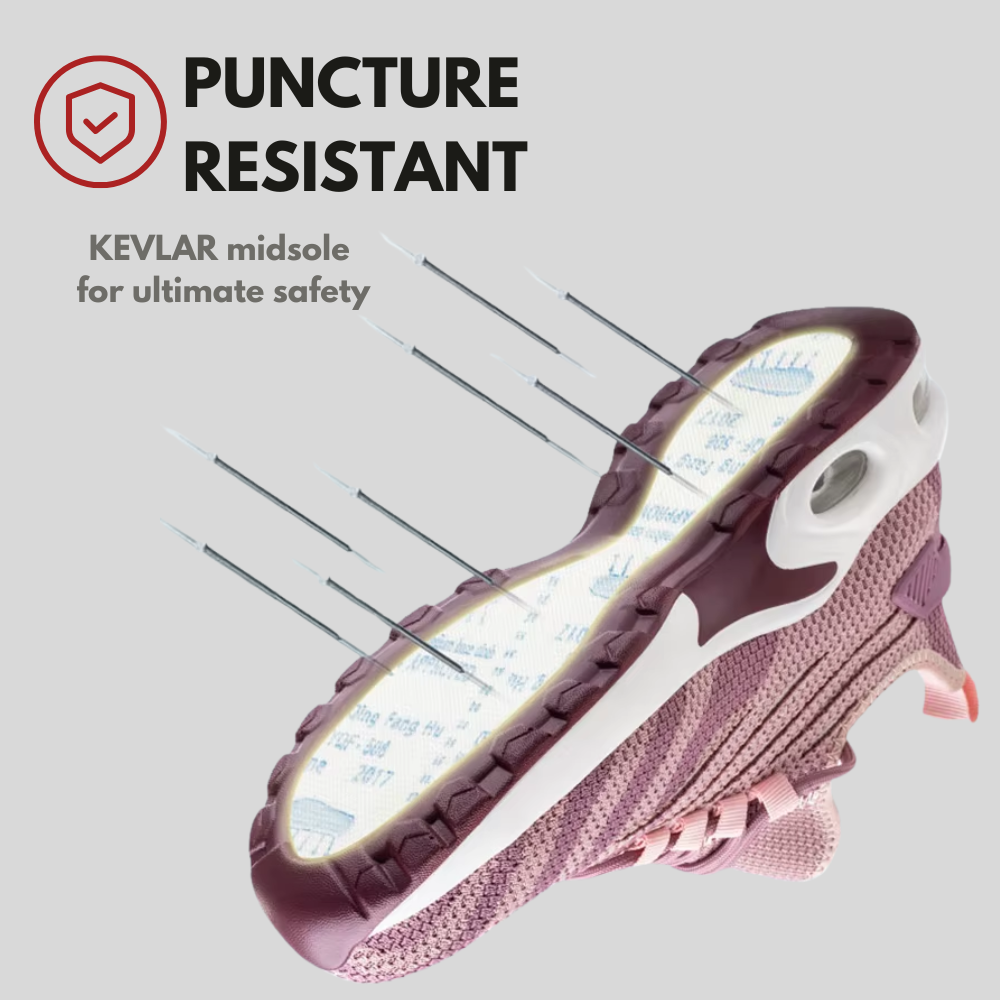 Safety Shoes for Women - NEA - Steel Toe Sneakers with Non-Slip Sole